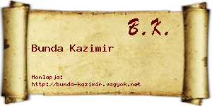 Bunda Kazimir névjegykártya